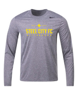SCFC - Heather Grey Long Sleeve Nike shirt with Yellow Text