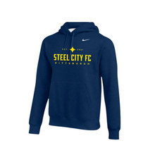 Load image into Gallery viewer, SCFC - Navy Nike Hoodie with SCFC Text Logo