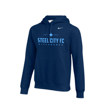 Load image into Gallery viewer, SCFC - Navy Nike Hoodie with SCFC Text Logo