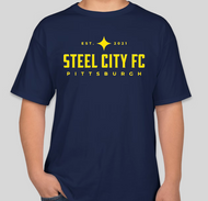 SCFC - Navy Tee with Steel City Text Logo
