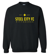 SCFC - Black Crewneck Sweatshirt with Yellow Text Logo