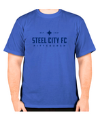 SCFC - Royal Blue Dri Fit Performance Tee with Steel City Navy Text Logo