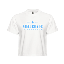 Load image into Gallery viewer, New Steel City FC Boxy Tee - White with Light Blue SCFC Text Logo