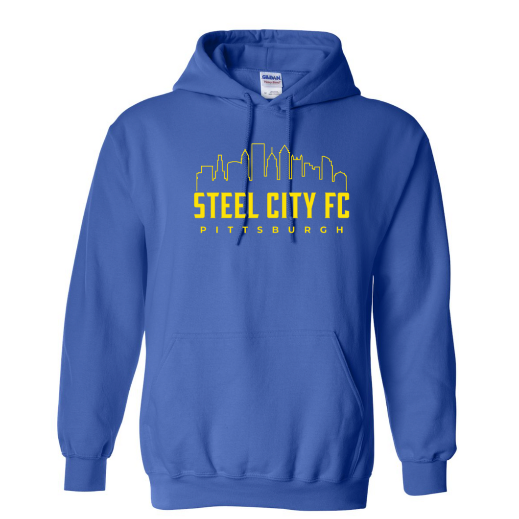 SCFC City Edition - Royal Blue Hoodie with Yellow Steel City Skyline