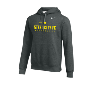 Grey hoodie with yellow writing sale