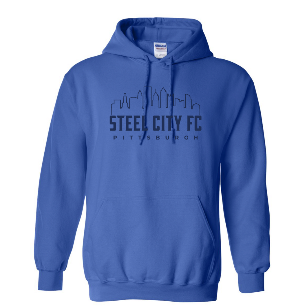 SCFC City Edition - Royal Blue Hoodie with Navy Steel City Skyline