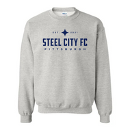 SCFC - Ash Crewneck Sweatshirt with Navy Text Logo