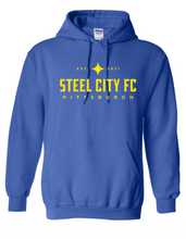 Load image into Gallery viewer, Royal Blue Hoodie with Steel City Text Logo