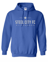 Load image into Gallery viewer, Royal Blue Hoodie with Steel City Text Logo