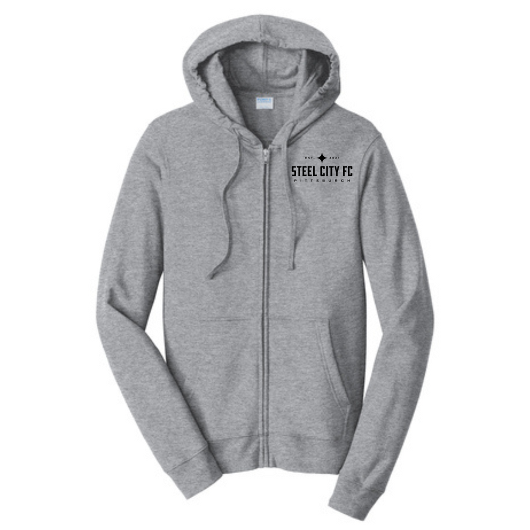 NEW!!! - SCFC - Full Zip Hoodie - Light Grey - Embroidered Text