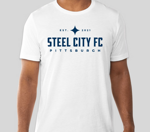 SCFC - White Tee with Steel City Text Logo