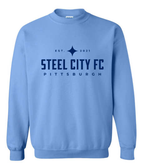 NEW!!! - SCFC - Valor Blue Crewneck Sweatshirt with Navy Text Logo