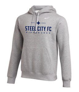 SCFC - Grey Nike Hoodie with SCFC Navy Text Logo