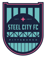 Steel City FC Shield Navy and Light Blue Pop Art Logo Sticker