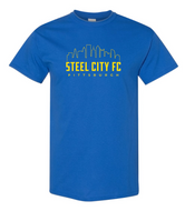 Royal Blue 'SCFC' Skyline T-Shirt - Yellow Logo