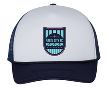 Load image into Gallery viewer, Steel City FC Pop Art Trucker Hat - Single Logo